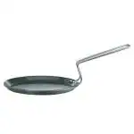 Hawkins Futura Black Flat Tava, Hard Anodised Tawa with Stainless Steel Handle 22 cm, Tawa with Rim, Pancake Pan, Flat Pan (AFT22)