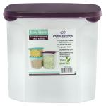 Princeware Easy Store Transparent Square Plastic Container with Purple Lid 4270 ml