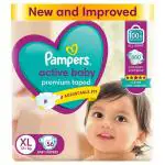 Pampers Active Baby Diapers (XL) 56 count (12+ kg)