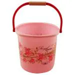 Saaj Pink Printed Plastic Square Bucket 15 L