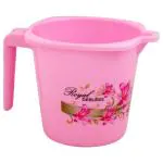 Saaj Assorted Printed Square Plastic Bath Mug 1 L - Design/colour may vary