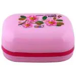 Saaj Premium Printed Flower Pink Plastic Soap Case