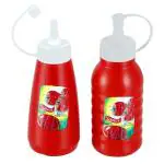 Swastik Houseware Red & White Plastic Sauce Bottle 220+220 ml (Set of 2)