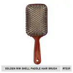 Roots TruGlam Golden Rim Shell Paddle Hair Brush (RTS39)