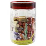 Steelo Solitaire Transparent Plastic Storage Container with Brown Lid 2 L