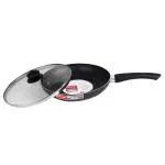 Prestige Omega Deluxe Black Round Granite Coated Non-Stick Frying Pan with Lid 26 cm (36308)