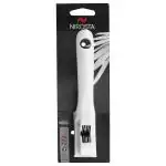 Fackelmann Nirosta Stainless-Steel Knife Sharpener with White Plastic Handle