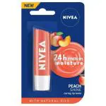 Nivea 24 hour Melt-in Moisture Caring Lip Balm, Peach Shine 4.8 g