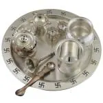 Shubhkart Silver Swastik Thali Set 412 g (9 pcs)