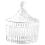 Hi Luxe Vertigo Round Glass Jar with Lid 200 ml