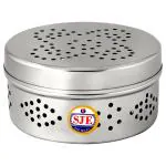SJE Round Steel Puri Dabba with Holes 350 ml