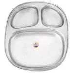 SJE Stainless Steel Pav Bhaji Plate 29x25 cm