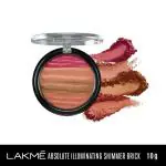 Lakme Absolute Illuminating Blush Shimmer, Brick In Pink 10 g