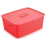 Botvel Euro Assorted Plastic Basket with Lid 35x14.3x28 cm (No. 5)
