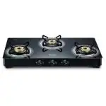 Prestige Royal Plus Black Schott Glass Top 3 Burner Gas Stove