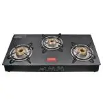 Prestige Marvel Plus Black Toughened Glass Top 3 Burner Gas Stove