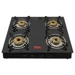 Prestige Marvel Black Glass Top 4 Burner Gas Stove