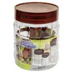 Steelo Solitaire Plastic Storage Container with Brown Lid 600 ml