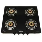 Sunflame Regal Stainless Steel Glass Top 4 Burner Gas Stove