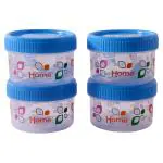 Home One Blue Round Plastic Container 150 ml (Set of 4)