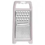 Fackelmann Stainless-Steel Universal Grater with White Plastic Handle