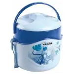 Nayasa Zeal Assorted Colour Stainless Steel 2 Tier Insulated Tiffin Box 700 ml - Design / Colour may vary