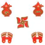 Dhruv Inc Assorted Plastic Shubhlabh (Set of 5) - Design/colour may vary