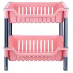 Polyset Elite Pink Rectangular Plastic 2 Tier Trolley