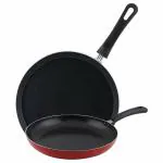 Trishna Aluminium Non-Stick Red Tava 26 cm & Fry Pan 24 cm (2 pcs)