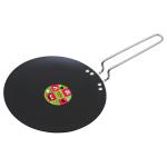 Kitchen Essentials Black Round Hard Anodized Chapati Tawa 10 inch with Steel Handle