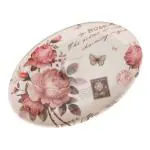 Dinesmart Pink Rose Oval Plastic Snack Tray