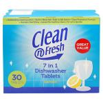 Clean N Fresh 7 In 1 Lemon Dishwasher 30 Tablets