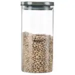 Borosil Classic Transparent Round Borosilicate Glass Jar 1.2 L
