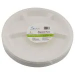 Status Round Bagasse 4 Compartment Disposable Plates 30 cm (25 pcs)