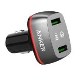 Anker PowerDrive+ A2224H12 42 Watts Dual USB Port Qualcomm Quick Charge 3.0 Mobile Car Charger