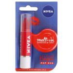 Nivea Melt-in Coloron Crayon Lip Balm, Pop Red 3 g