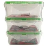Pratap Biosafe Transparent Plastic Container 330 ml (Set of 3) (No. 1015)