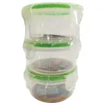Pratap Biosafe Transparent Plastic Container 250 ml (Set of 3) (No. 1017)