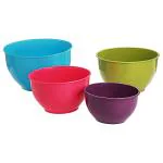 All Time Classic Multicolour Round Plastic Mixing Bowl 1300+2300+3200+4700 ml (4 pcs)