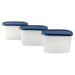 Signoraware Modular Blue Oval Plastic Container 1.1 L (Set of 3)