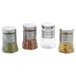 Steelo Belly Transparent Plastic Container 900 ml (Set of 4)