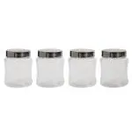 Steelo Skona Transparent Round Plastic Container 500 ml (Set of 4)
