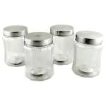 Steelo Skona Transparent Round Plastic Container 800 ml (Set of 4)