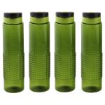 Steelo Sitara Olive Green Plastic Bottle 1 L (Set of 4)