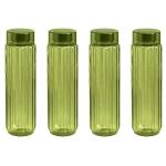 Steelo Seesa Olive Green Plastic Bottle 1 L (Set of 4)