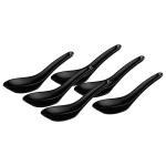 Iveo Black Solid Melamine Soup Spoon 5 cm (Set of 6)