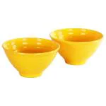 Iveo Yellow Solid Round Melamine Popcorn Bowl 750 ml (Set of 2)