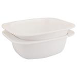 Iveo Solid White Square Melamine Manchurian Bowl 400 ml (Set of 2)