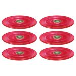 Iveo Solid Red Round Melamine Coaster 8 cm (Set of 6)