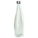 Roxx Styling Lifestyle Drip Clear Glass Water Bottle with Stainless Steel Cap 1 L